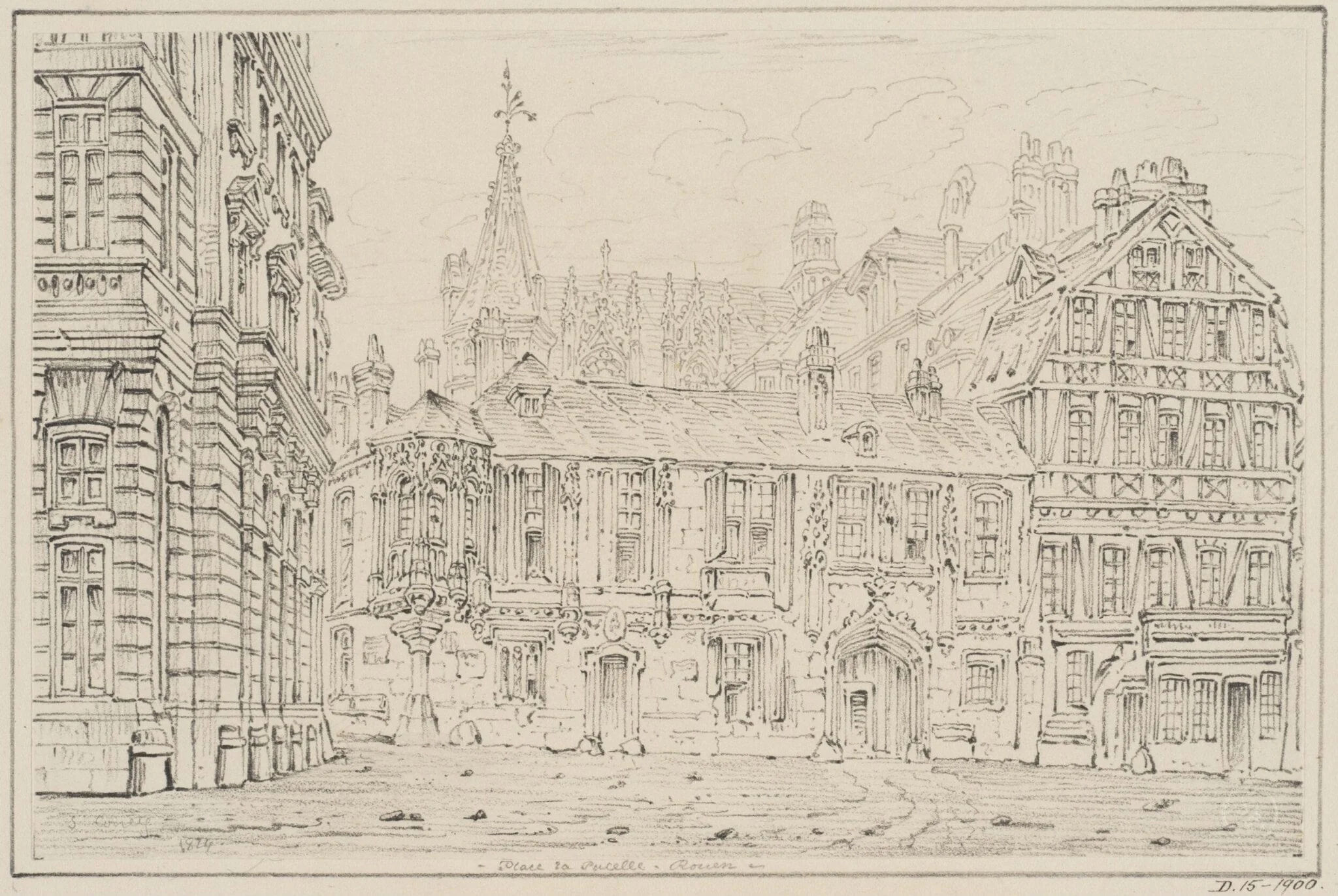 Place de la Pucelle in Rouen, detail