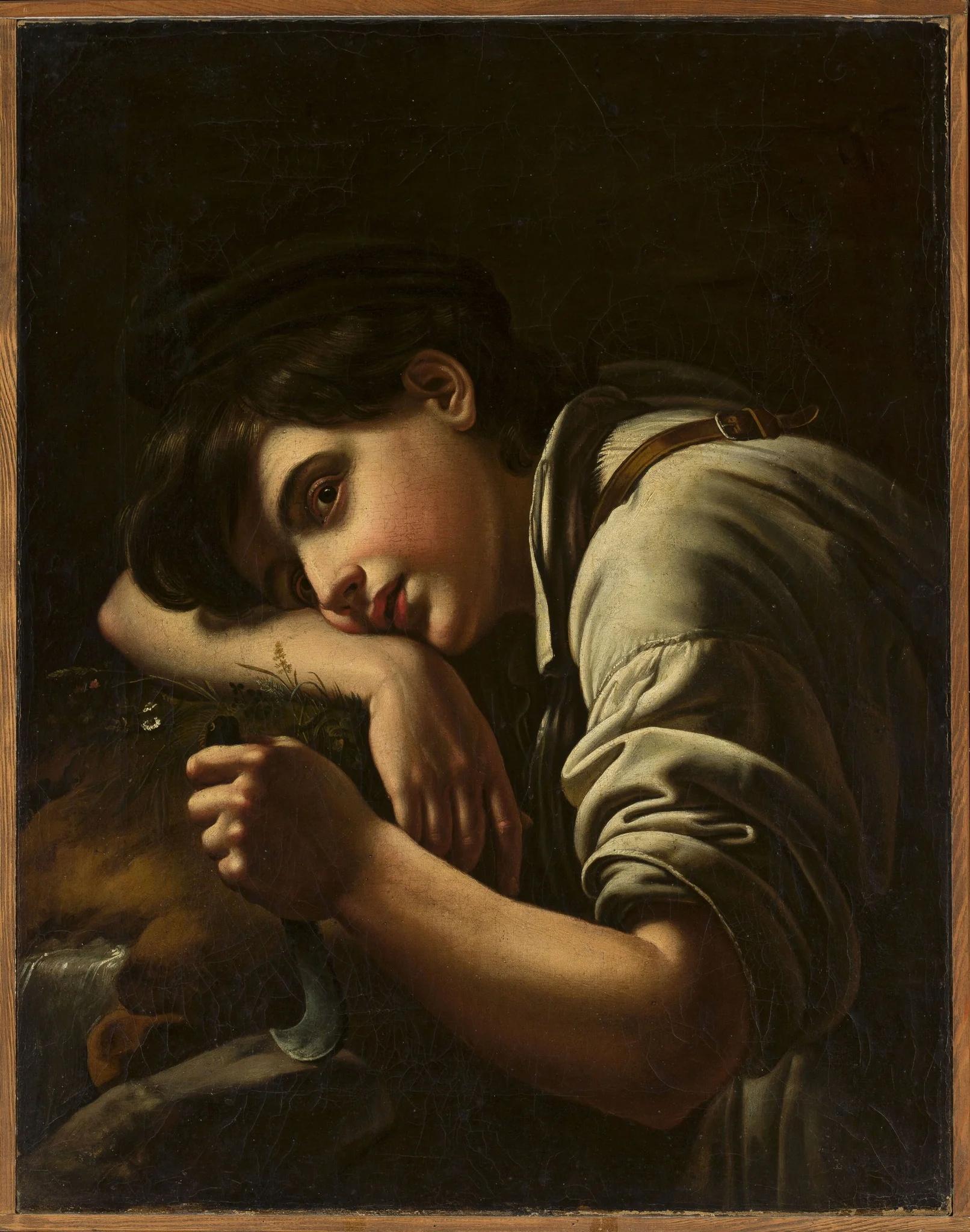 Gardener resting, detail