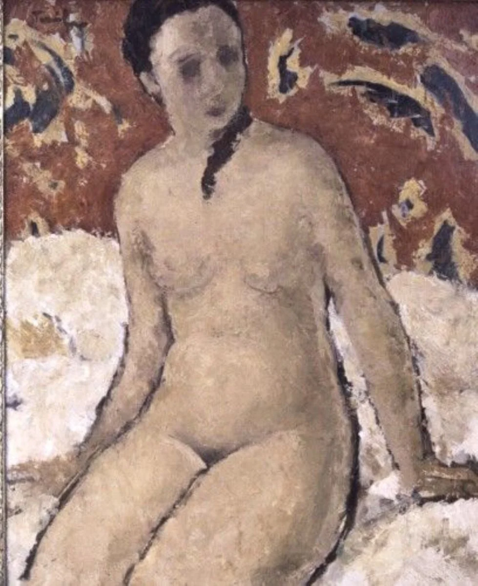 Nud pe fond decorativ, detail