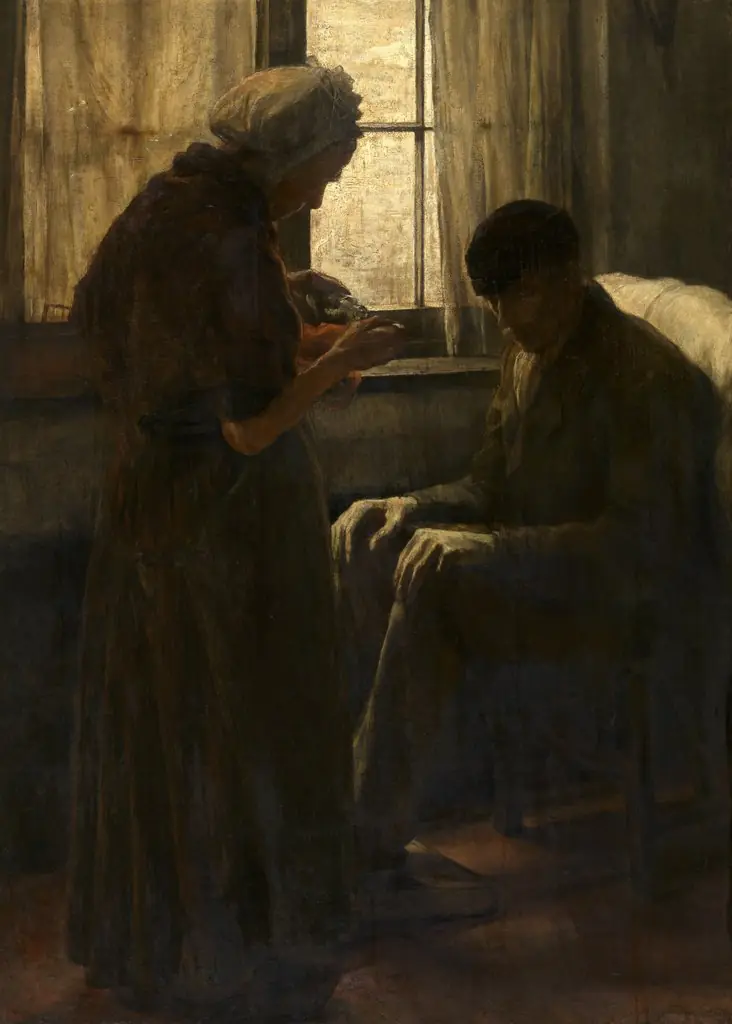 The Breadwinner, by Alexander Struys, oil, 1894