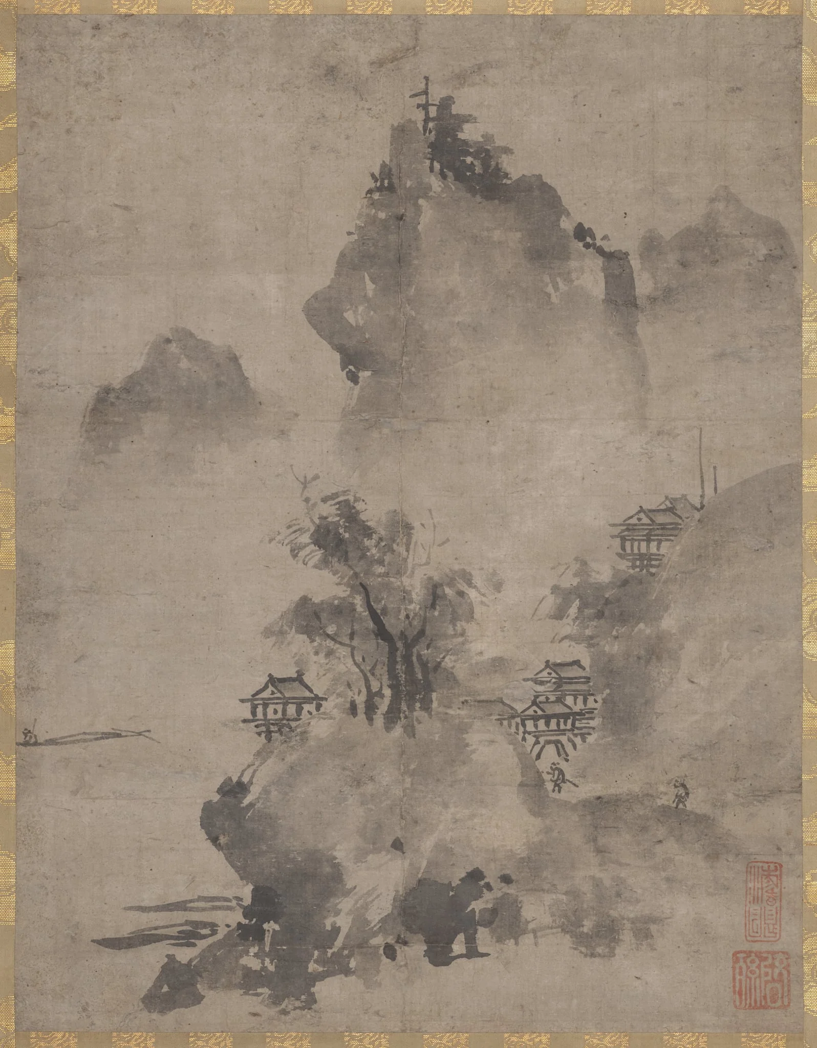 Coastal Landscape in the Haboku Style, detail