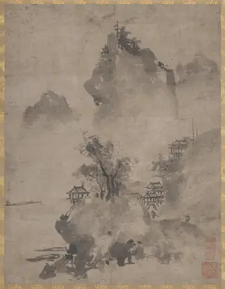Coastal Landscape in the Haboku Style, by Keison, unspecified, 1500