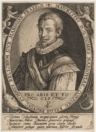 Maurice of Nassau, Prince of Orange, by Crispijn van de Passe I, ink, 1598