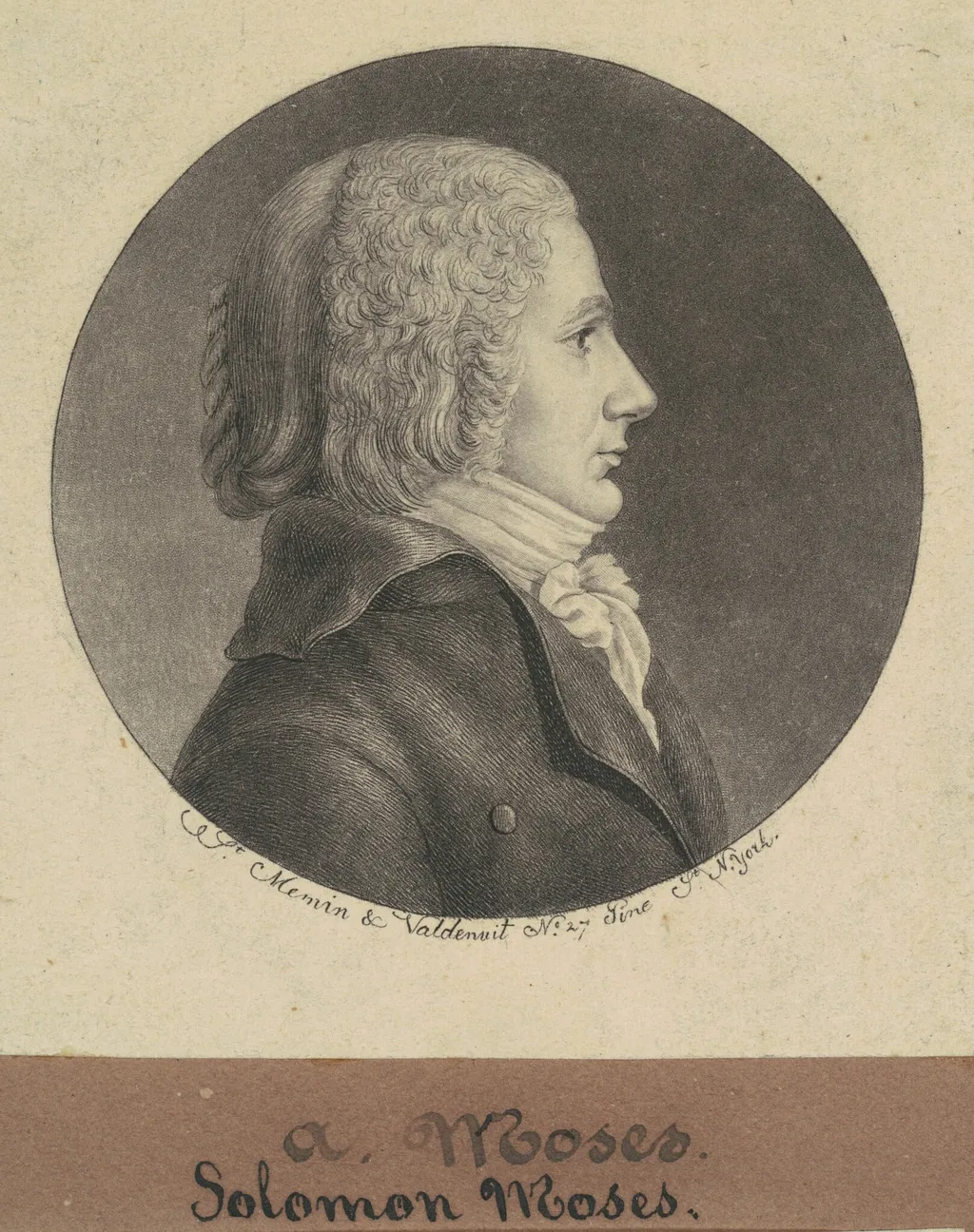 Solomon Moses, by Charles B. J. Févret de Saint-Mémin, ink, 1796