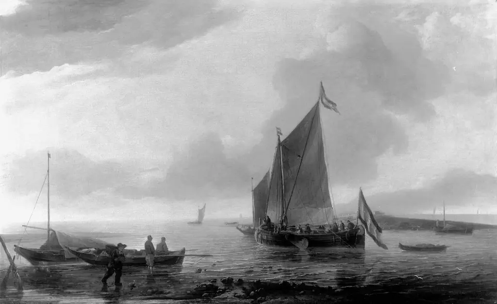 Calm Sea, by Jan van de Cappelle, oil, 1655