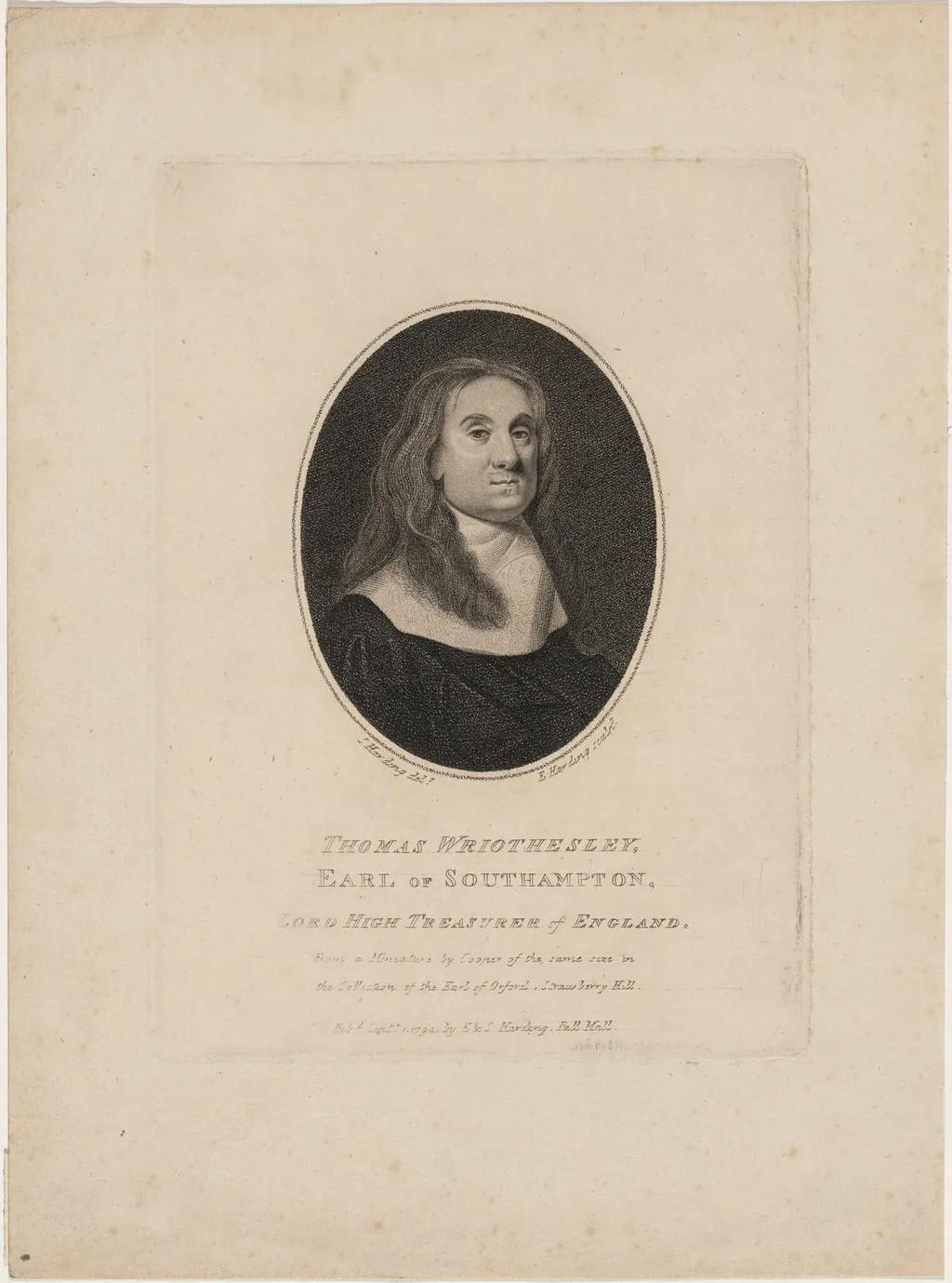 Thomas Wriothesley, Earl of Southampton, by Edward Harding, ink, 1794
