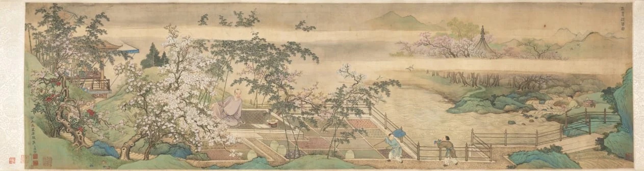 Cleansing Medicinal Herbs in the Stream on a Spring Day, detail
