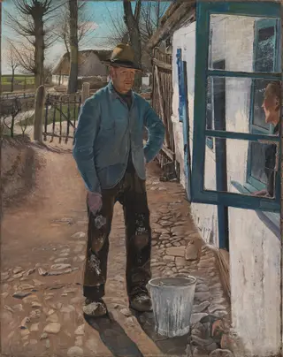 Whitewashing the Old House, by Laurits Andersen Ring, oil, 1908