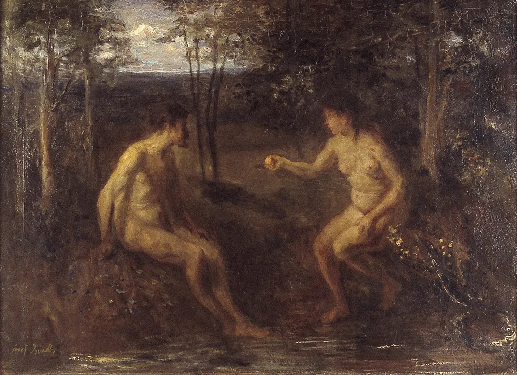 Adam and Eve, by Jozef Israëls, oil, 1902