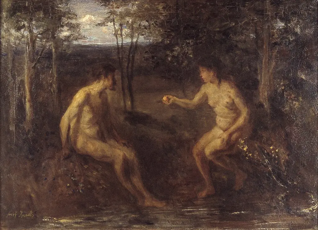 Adam and Eve, by Jozef Israëls, oil, 1902