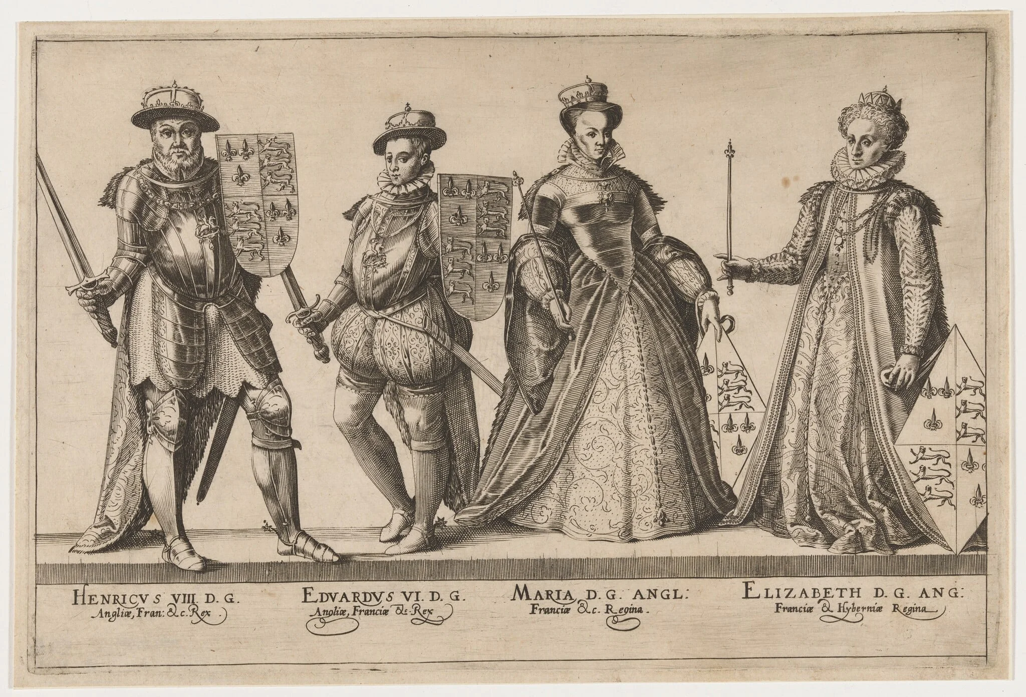 Henry VIII, Edward VI, Mary I and Elizabeth, detail