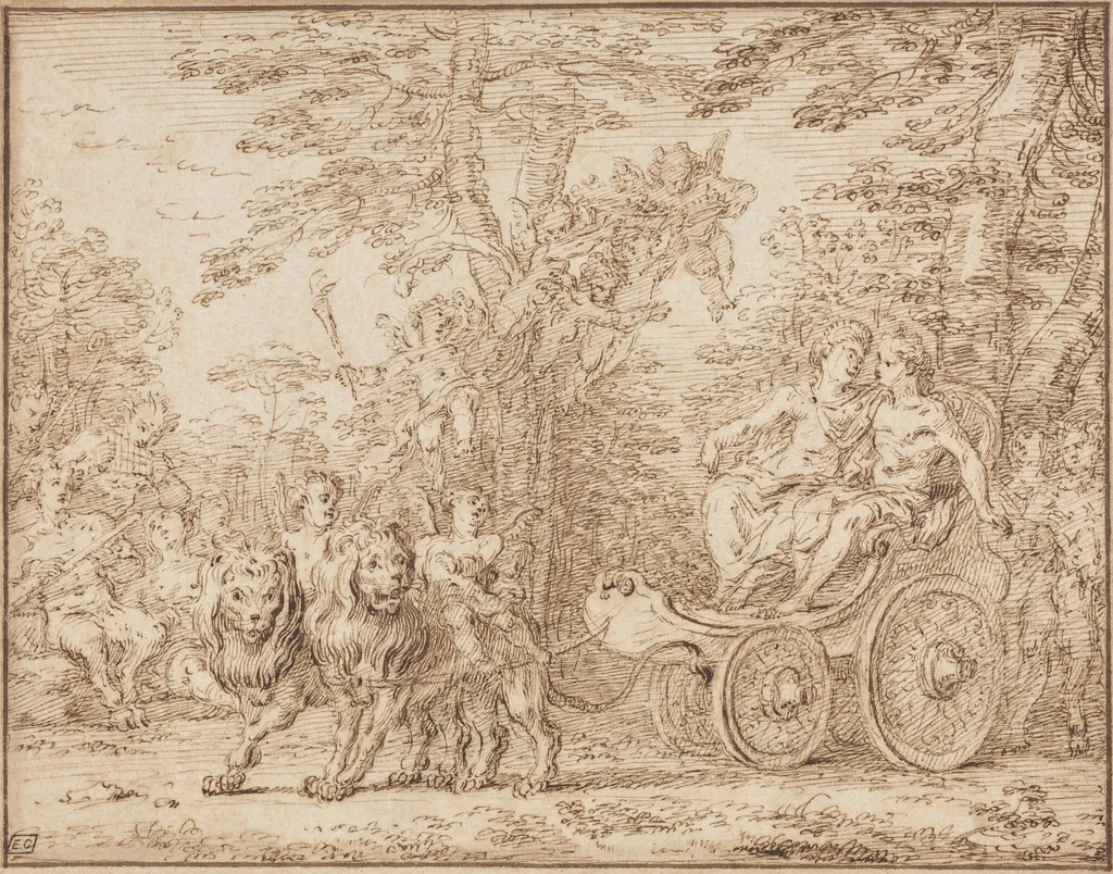The Triumph of Marriage, by Claude Gillot, ink, 1698