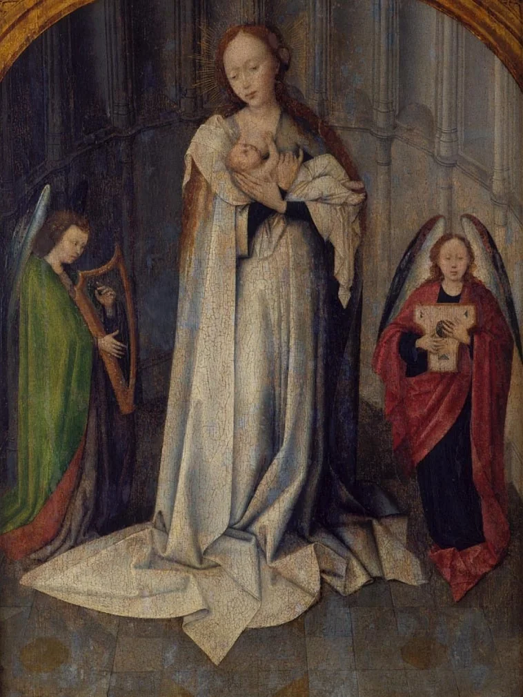 Virgin and Child with Musician Angels, detail