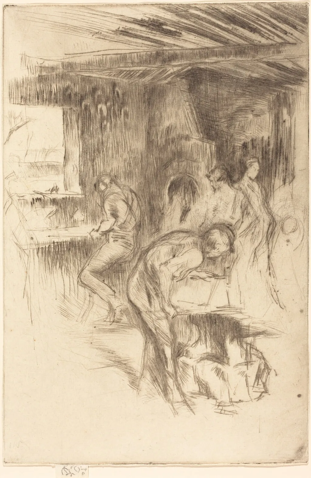 The Little Forge, by James McNeill Whistler, ink, 1875