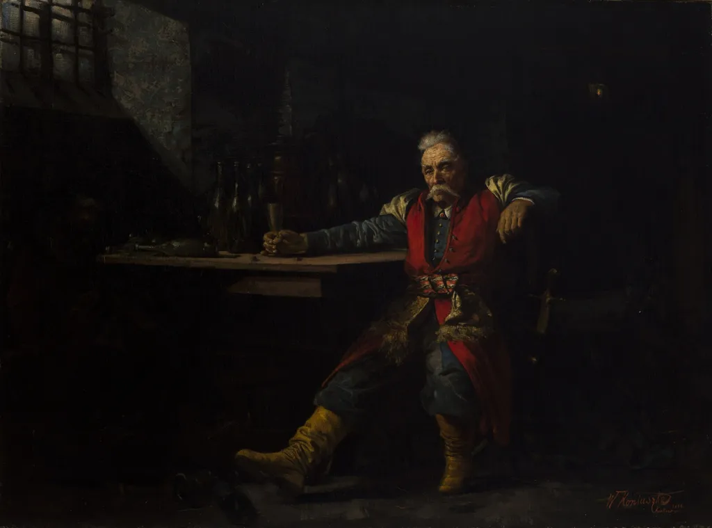 Nobleman Drinking Mead, by Wacław Koniuszko, oil, 1891