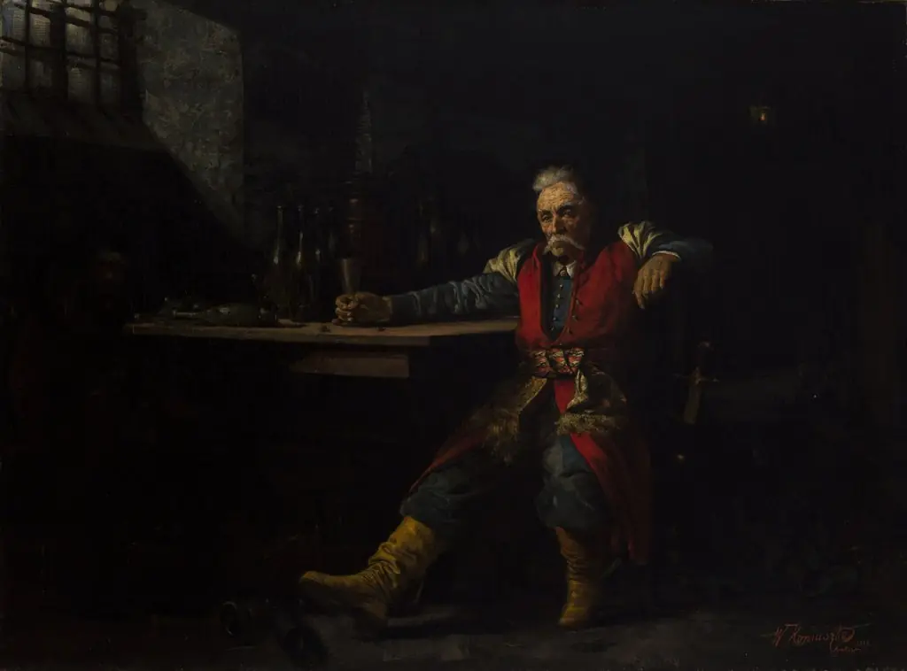 Nobleman Drinking Mead, by Wacław Koniuszko, oil, 1891