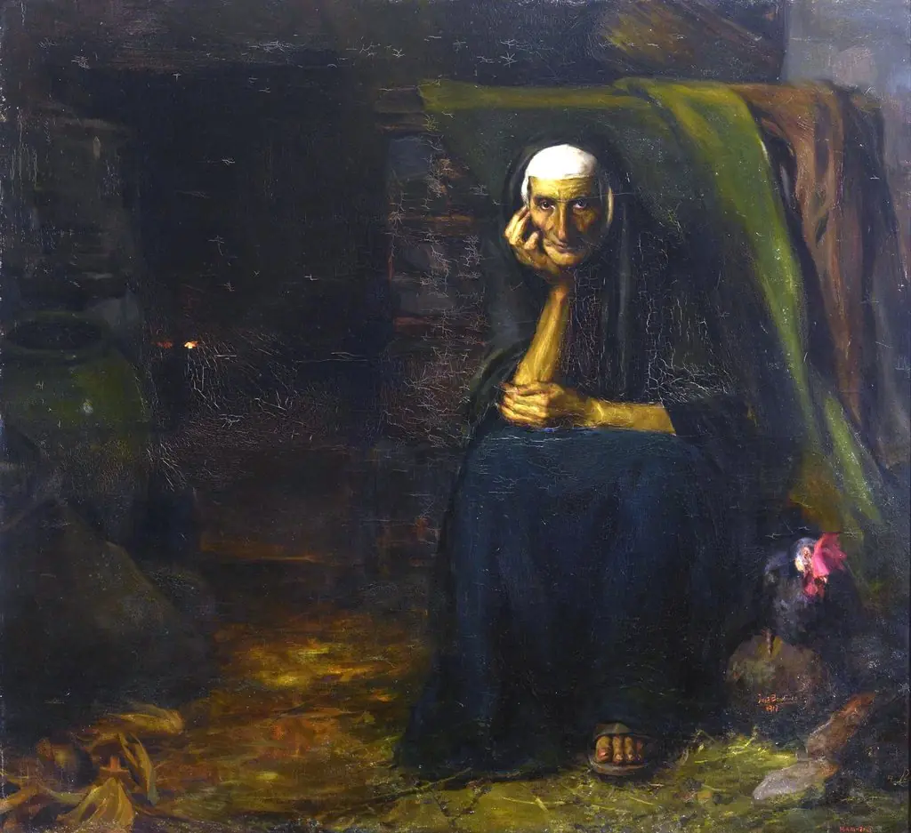 La vidente, by José Benlliure y Gil, oil, 1917