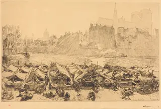 The Great Apple Market (Le grand marche aux pommes), by Auguste Louis Lepère, ink, 1891