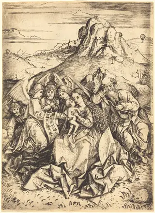 The Rest on the Flight into Egypt, by Master BM, ink, 1485