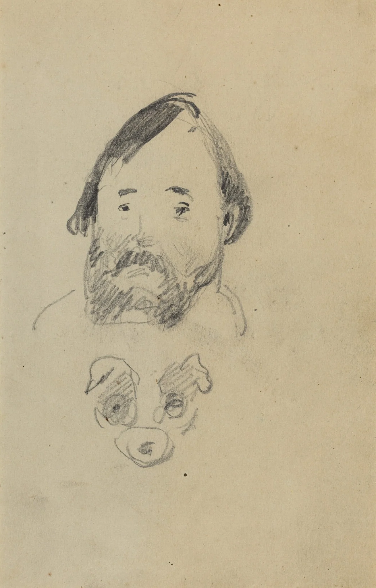 Head of a Bearded Man with a Head of a Dog [recto], detail
