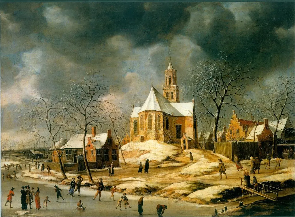 The village of Midlum, by Abraham Beerstraaten, oil