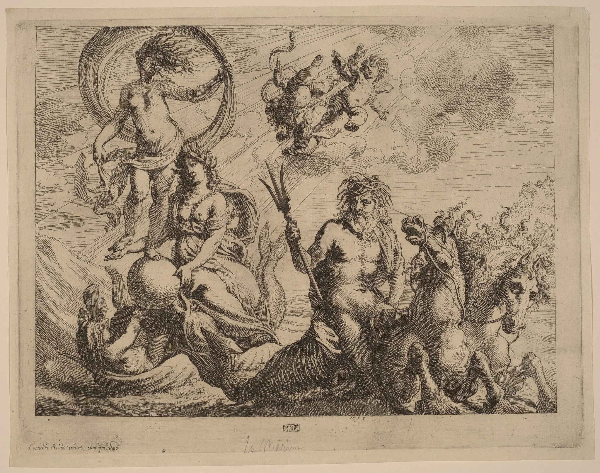 Neptune with Two Horses on the Sea, detail