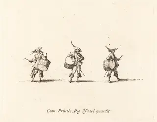 Drill with Drums, by Jacques Callot, ink, 1634