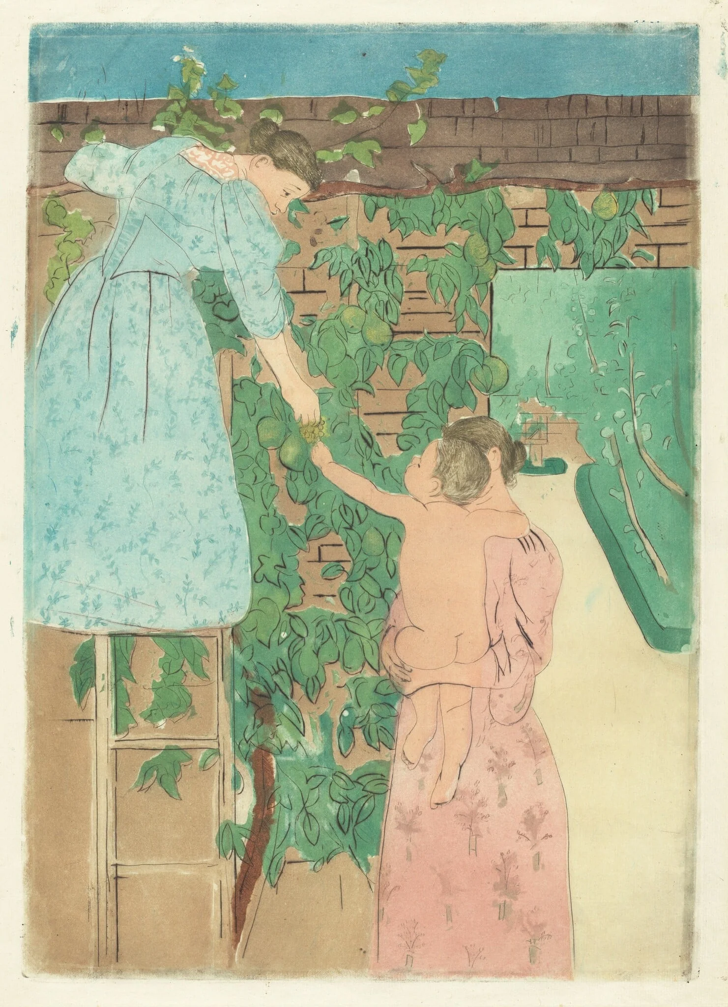 Gathering Fruit, detail