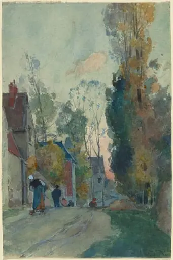 Rue de Jouy le Comte, by Auguste Lepère, watercolor, 1880