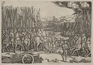 The Two Armies at the Battle of Ravenna, by Master NA.DAT with the Mousetrap, ink, 1512