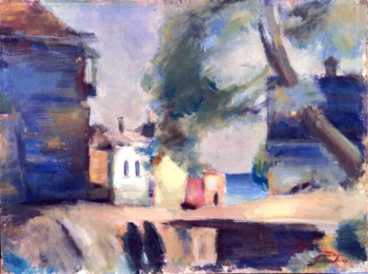 Peisaj montan (Balcic), detail