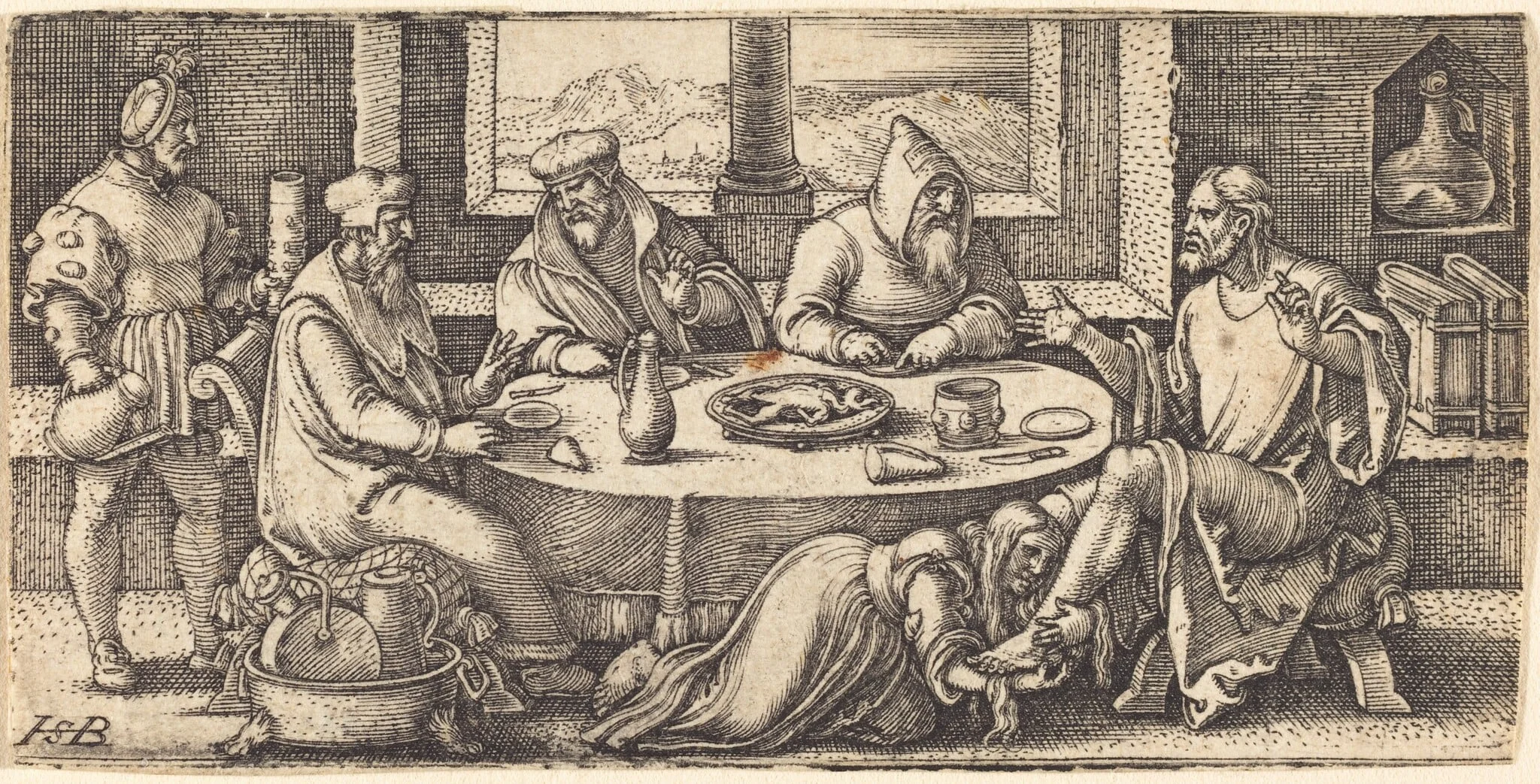 Christ at the Table of Simon the Pharisee, detail