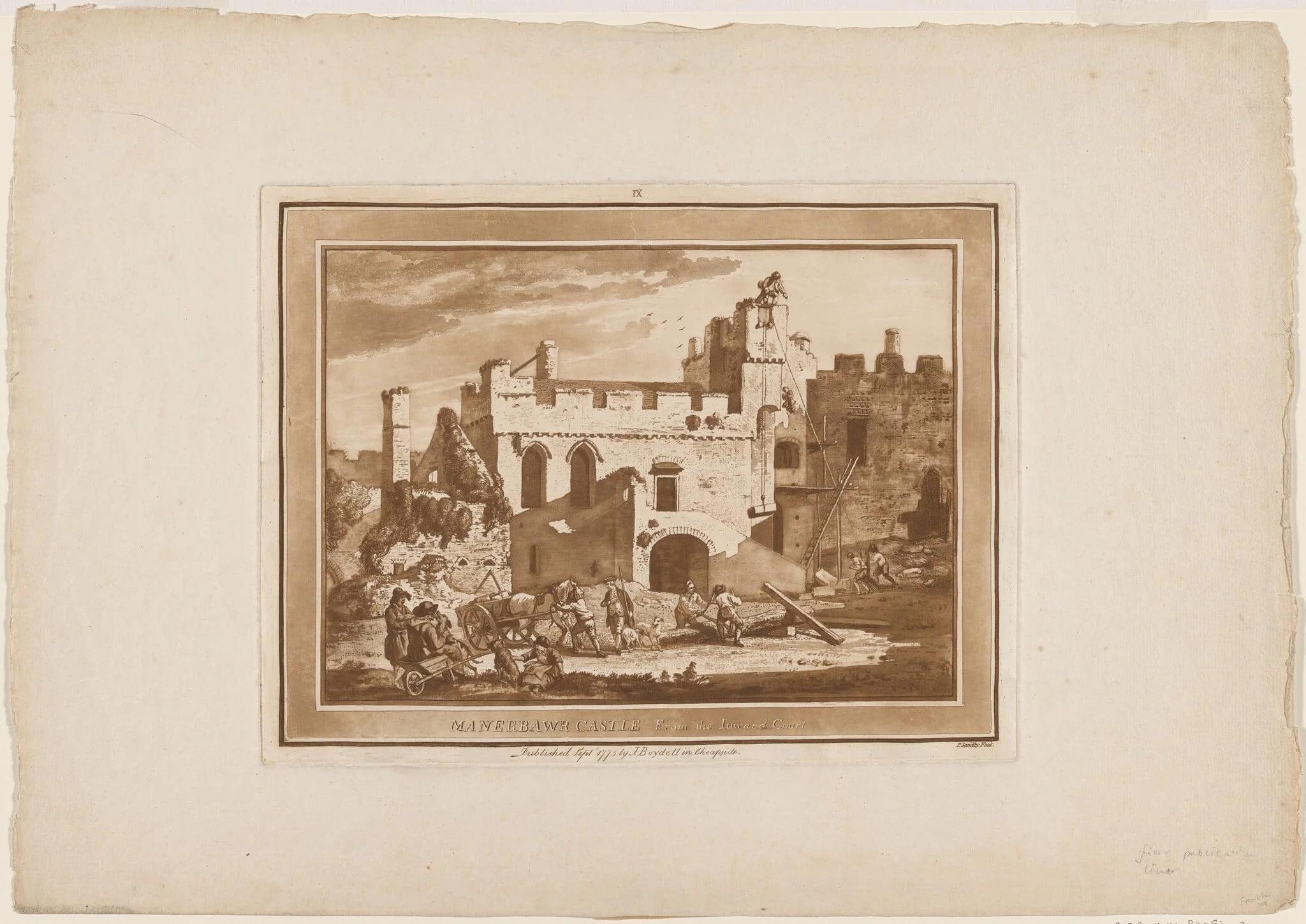 Manerbawr Castle from the Inward Court, detail