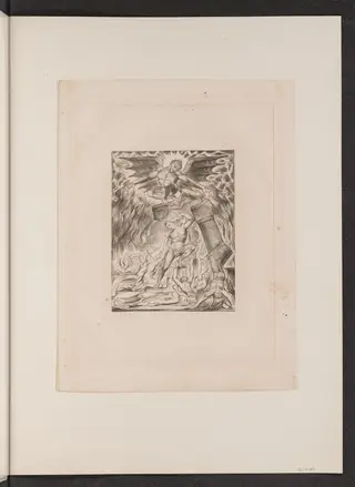 Job's Sons and Daughters Overwhelmed by Satan, by William Blake, ink, 1825