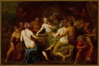 Bacchanalia: Mankind before the flood (Mt 24:38-39), by Jacques Ignatius de Roore, oil, 1711