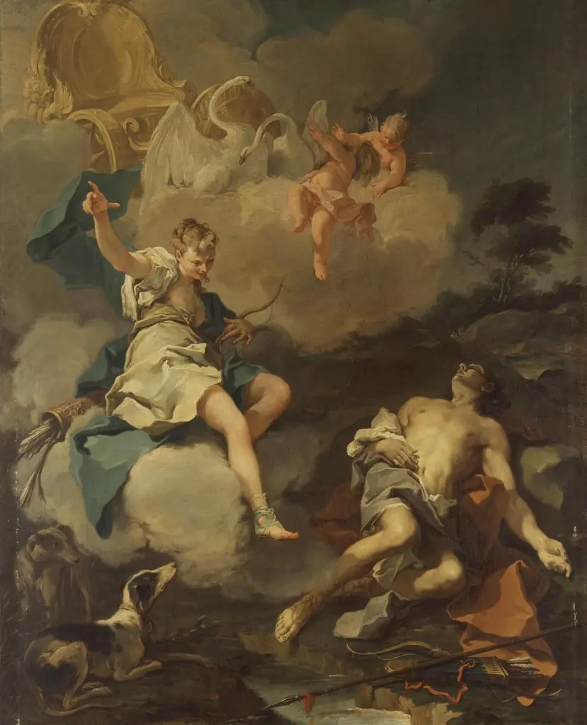 Diana and Endymion, by Giambattista Pittoni, oil, 1723