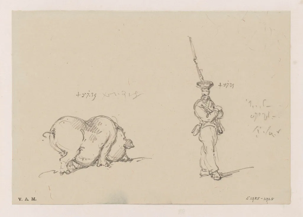 A pig, and a soldier, by George Chinnery, 6