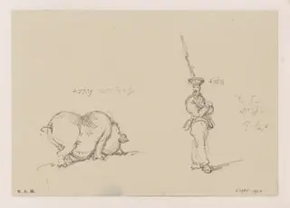 A pig, and a soldier, by George Chinnery, 6