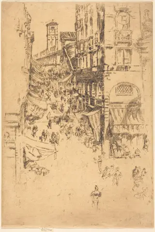 The Rialto, by James McNeill Whistler, ink, 1880