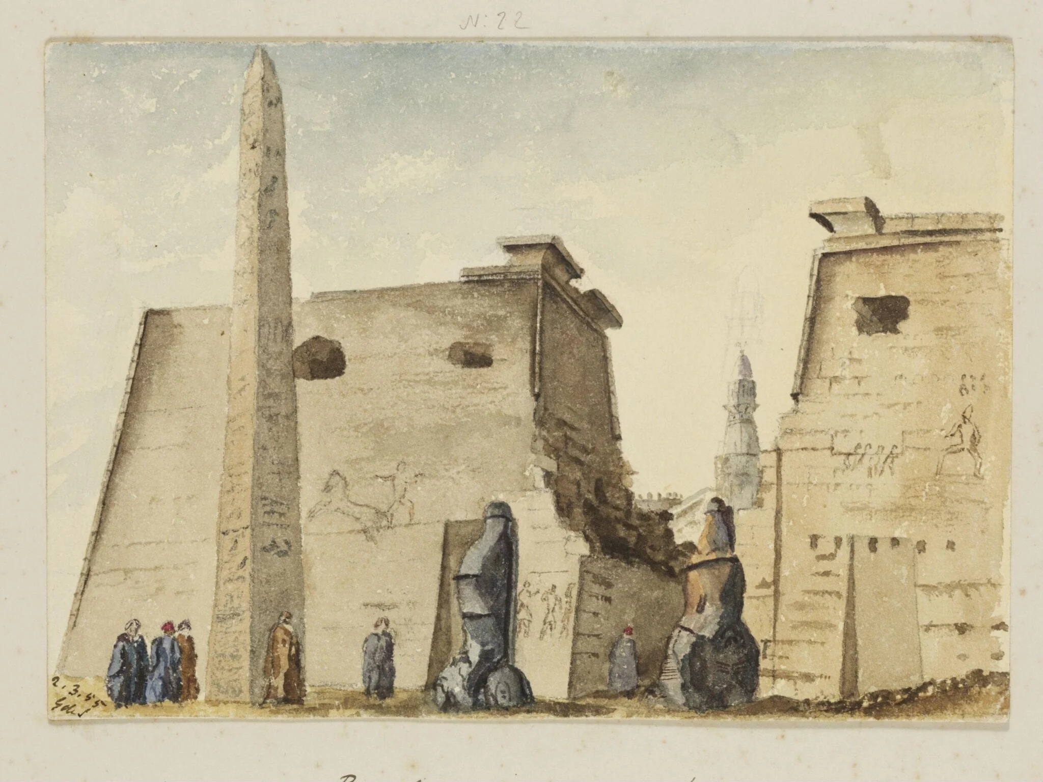 `Propyla of Great Temple. Luxor, Thebaid', detail