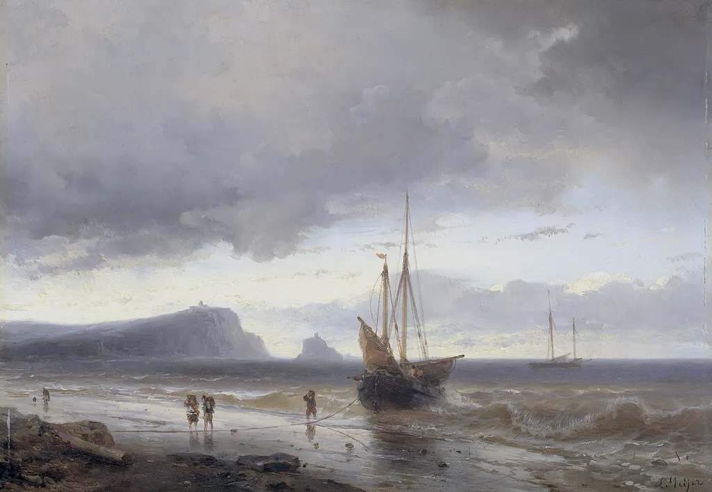 Along the Coast, by Jan Weissenbruch, oil, 1850
