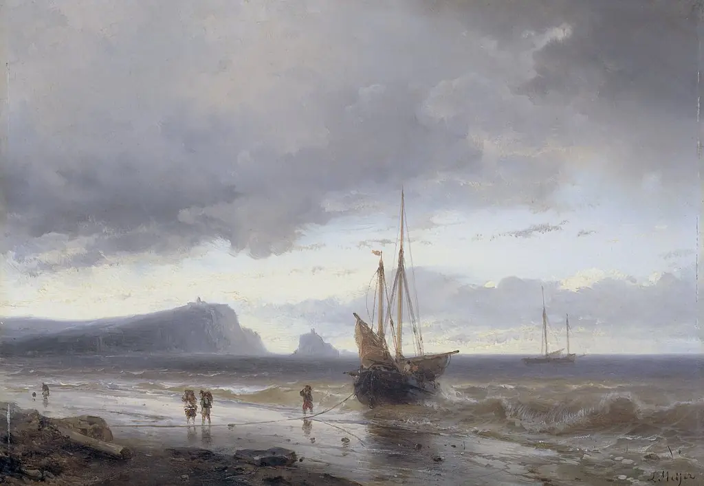 Along the Coast, by Jan Weissenbruch, oil, 1850