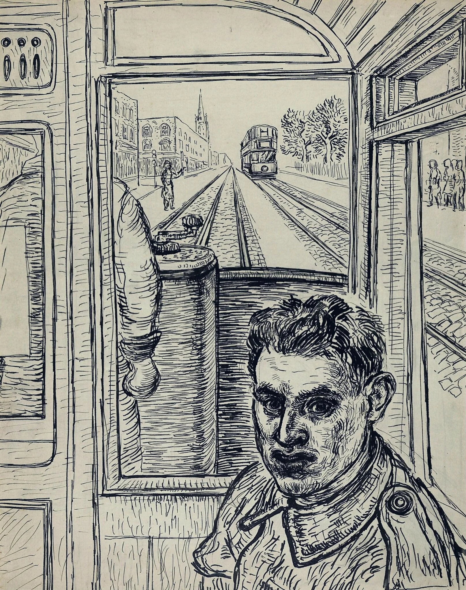 Soldier in Tram, detail