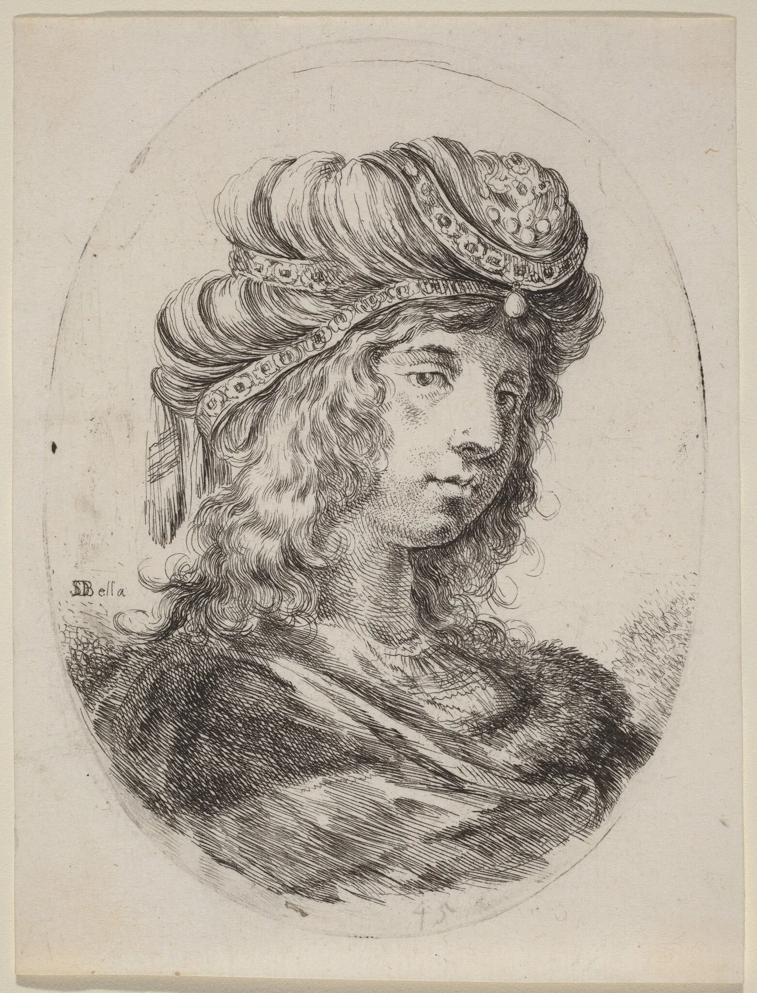 Sultaness in a Banded Turban, Turned to the Right, detail