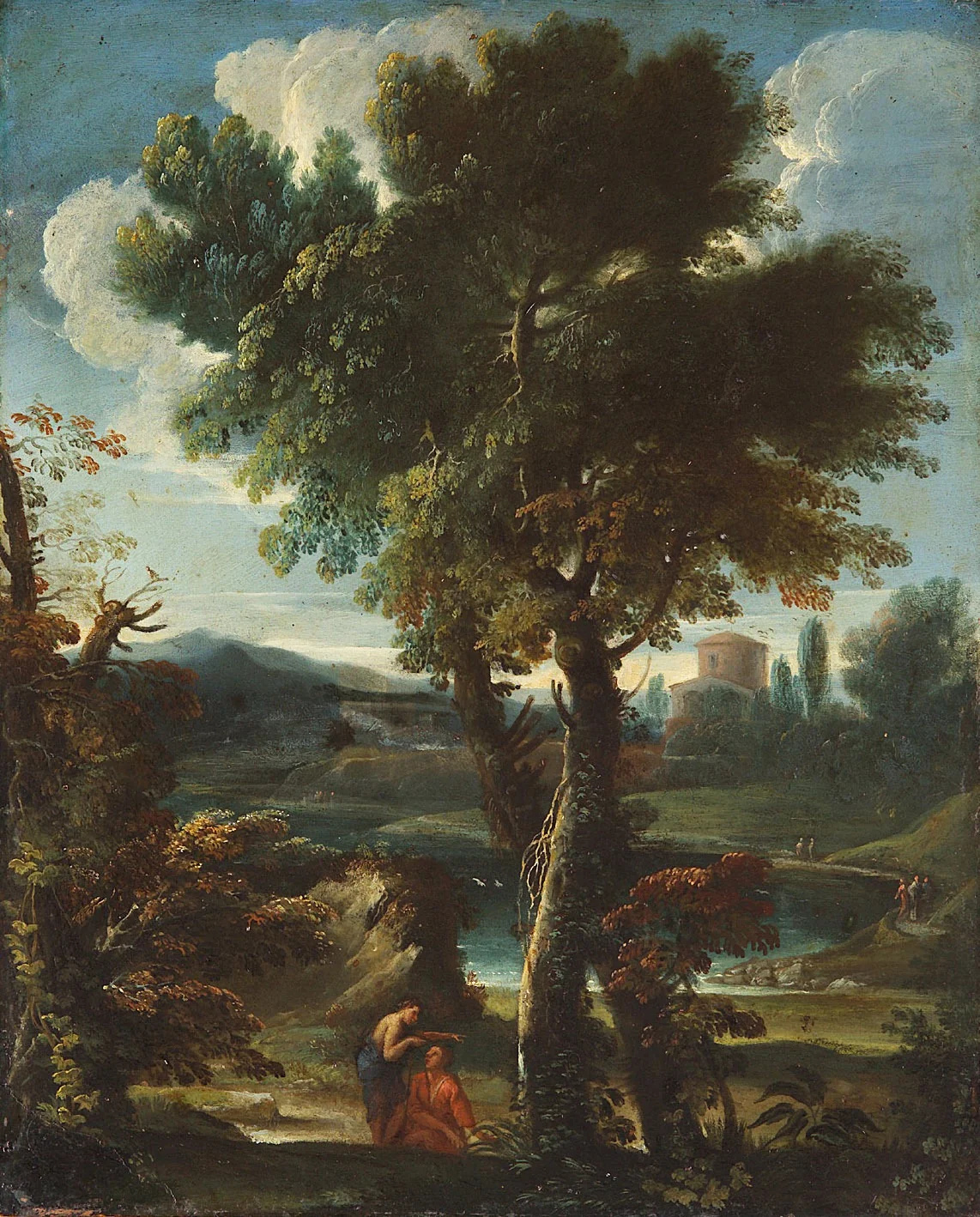 Landschaft mit Hirten, detail