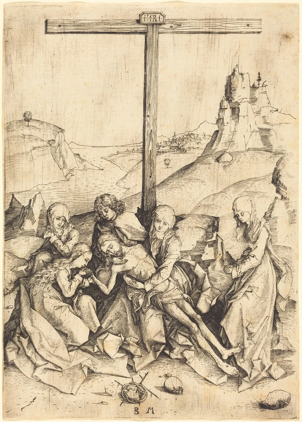The Lamentation, by Master BM, ink, 1485