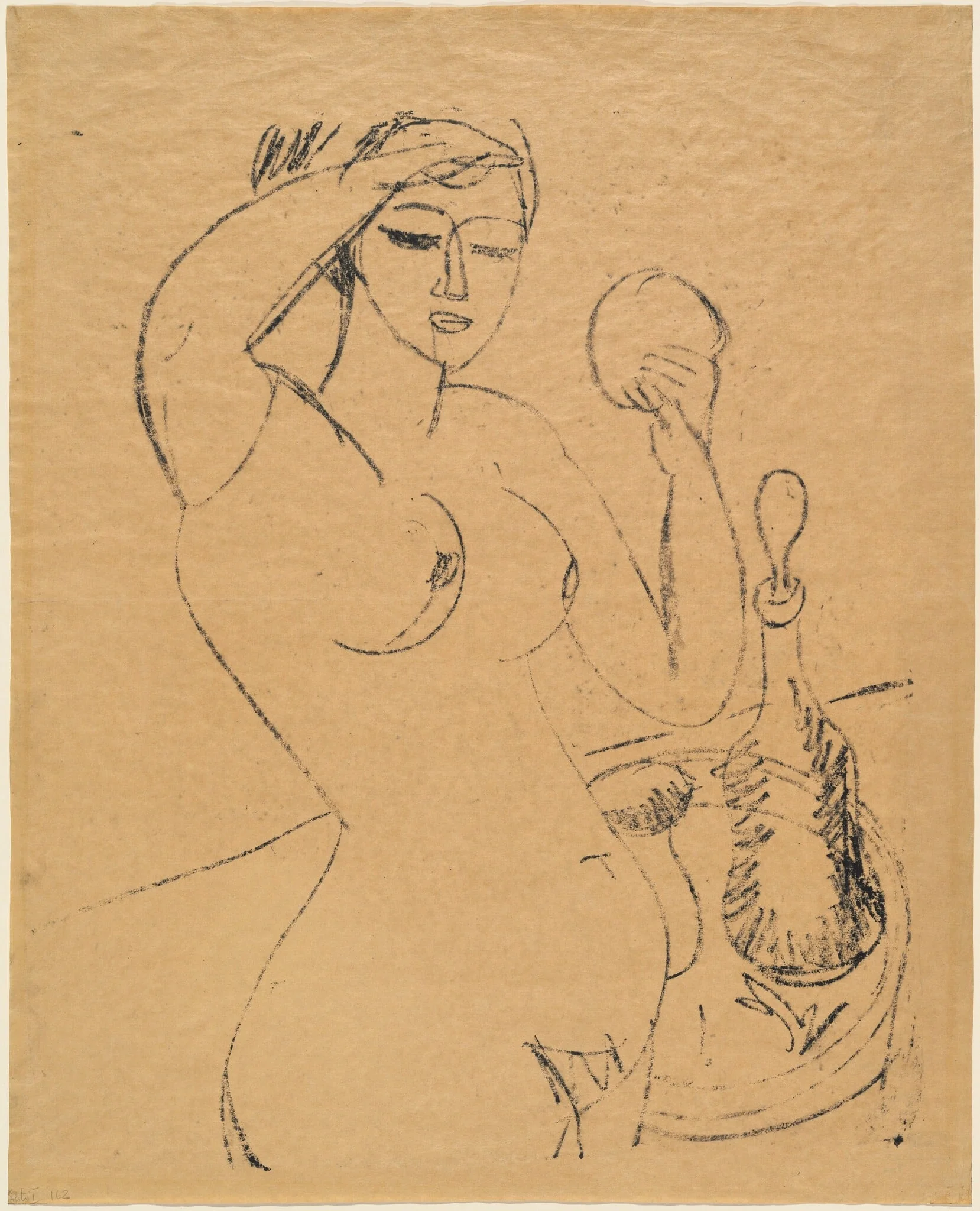Nude Girl at her Toilette, detail
