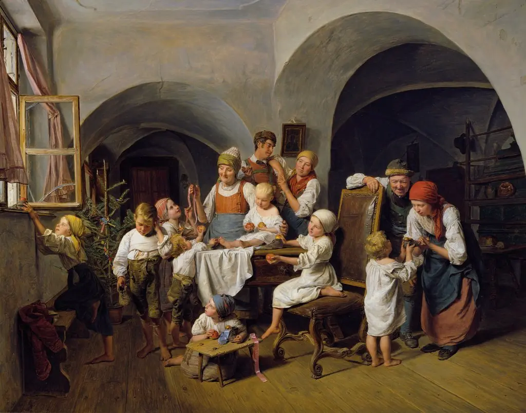 Christmas Morning, by Ferdinand Georg Waldmüller, oil, 1844