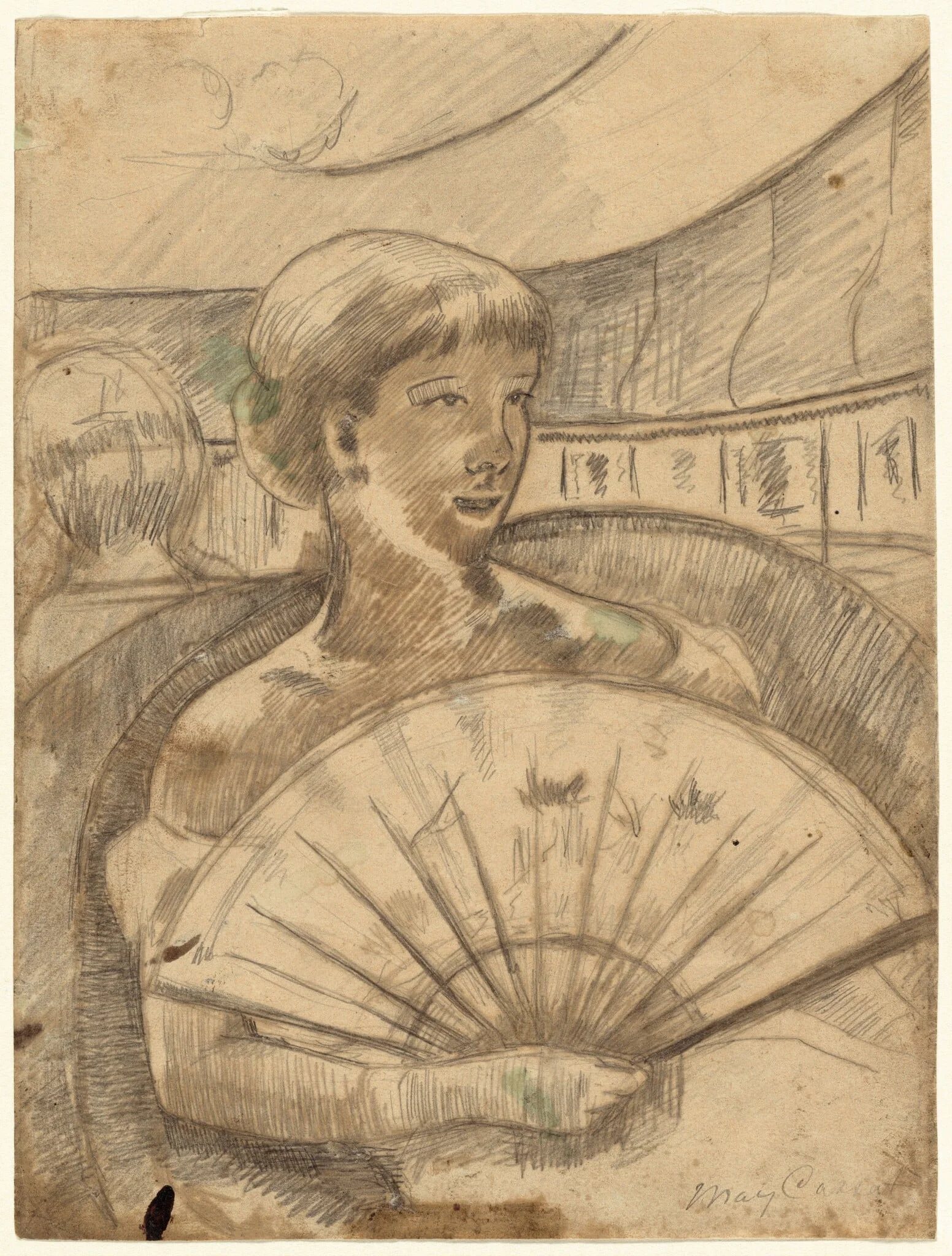 In the Opera Box (No. 3) [recto], detail