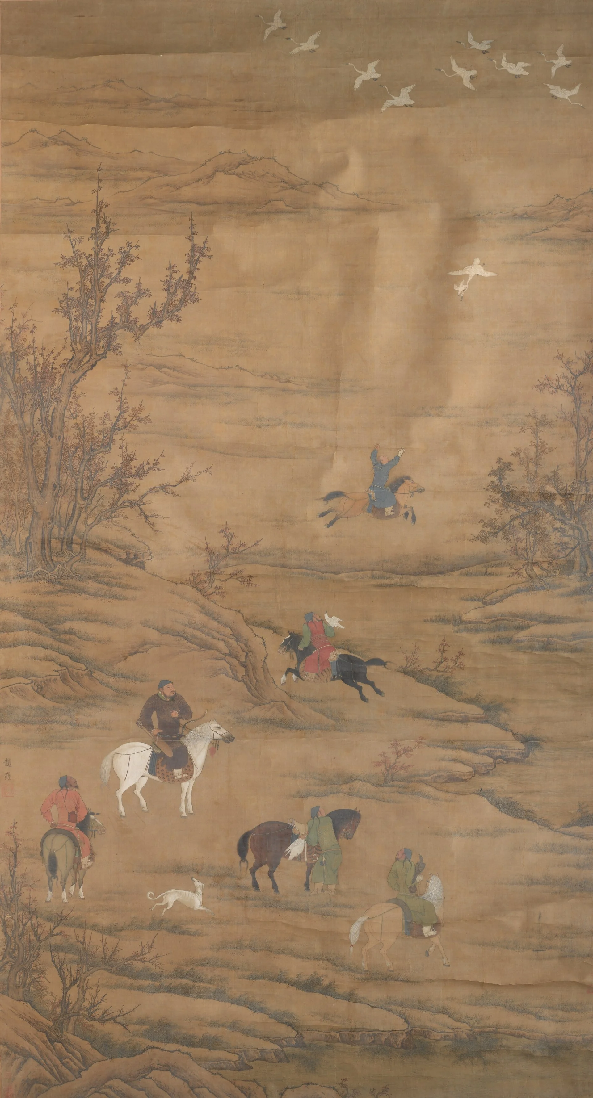 Hunting on Horses, detail